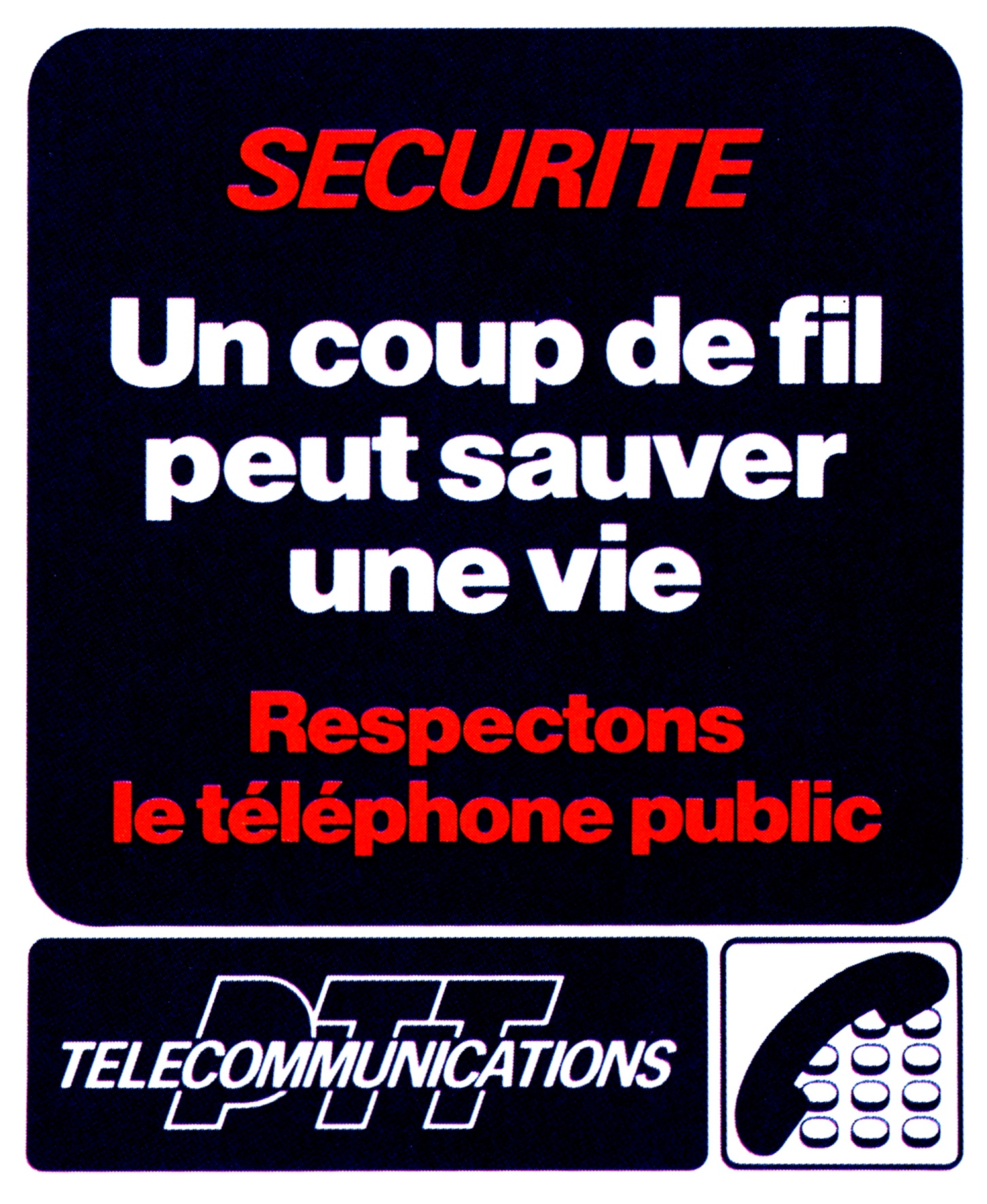 1985AutocollantRespectonsLeTelephonePublic